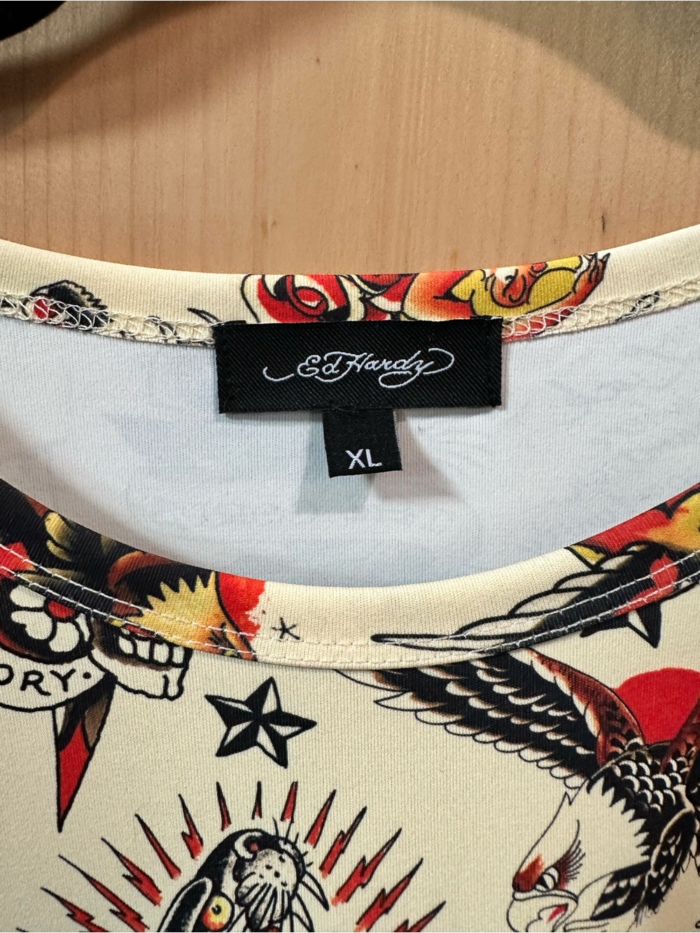 Ed Hardy All-Over Tattoo Print Racerback Tank Dress - Picture 4 of 7